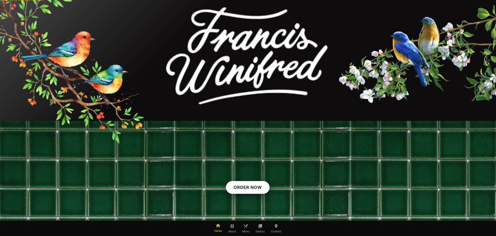Francis Winifred Cafe website design - Melbourne hospitality