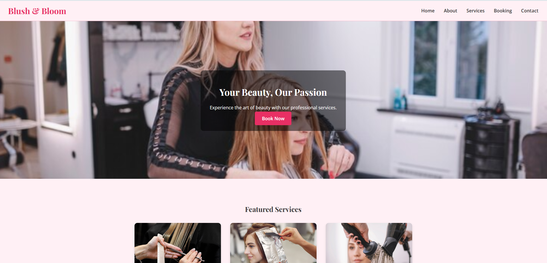 Blush & Bloom ecommerce website - beauty products online store design